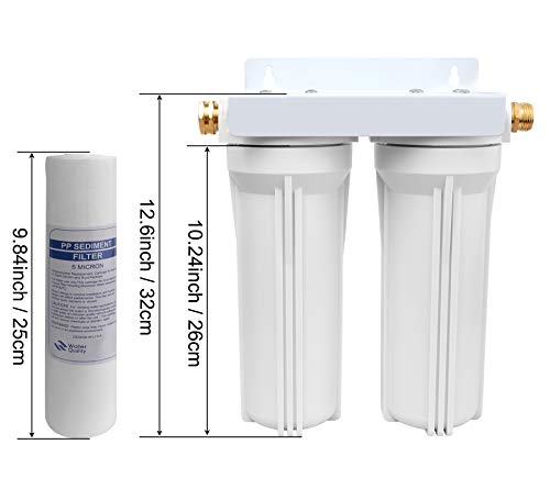 External RV Dual Water Filter System for RVs Camper Boats Marine (2 Count)