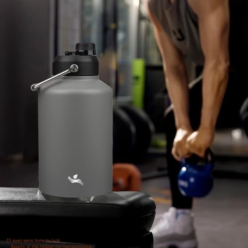 128 oz Insulated Stainless Steel Water Bottle Jug with Handle