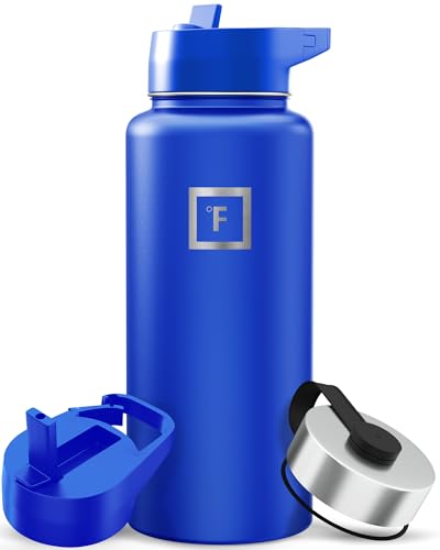 32 oz Wide Mouth Water Bottle with 3 Lids