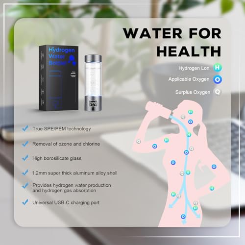 Hydrogen Water Bottle Generator with SPE