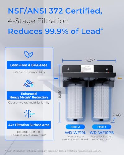 WHF21 PBL Whole House Water Filter System for Well Water