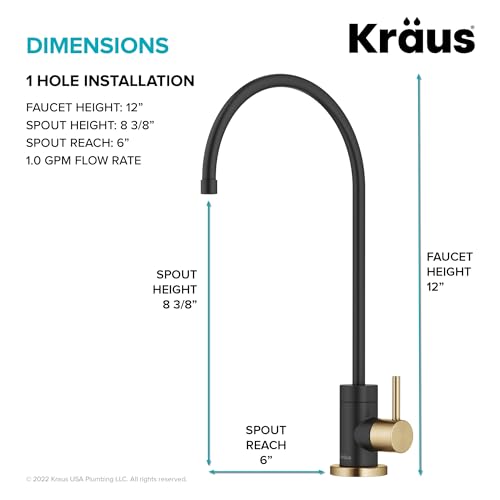 Purita™ Single Handle Drinking Water Filter Faucet for Reverse Osmosis or Water Filtration System in Brushed Brass