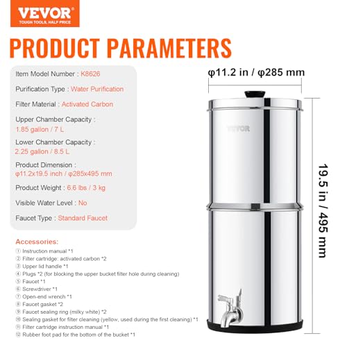 Gravity fed Water Filter System