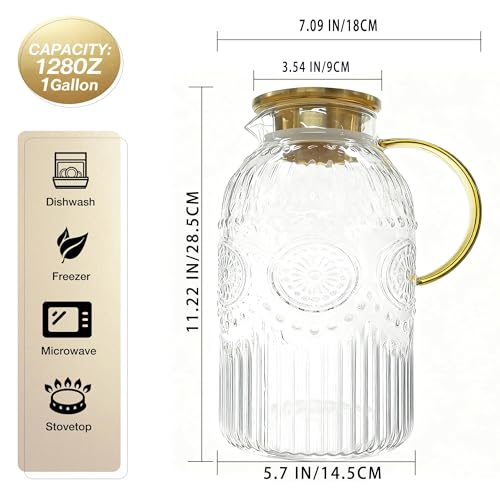 Glass Pitcher with Lid