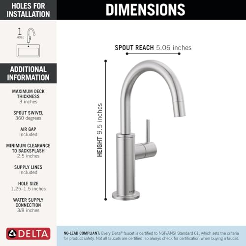 Faucet Clarifi Under Sink Reverse Osmosis Water Filter System with Arctic Stainless Contemporary Beverage Dispenser Faucet