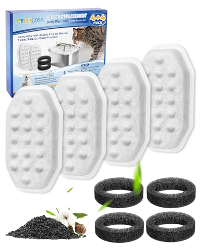 Cat Water Fountain Filter Replacement Compatible with Rellaty Stainless Steel 108oz (8 Count)