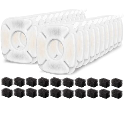 40 Pcs Cat Water Fountain Filters Replacement Compatible with Veken 95oz (20 Count)