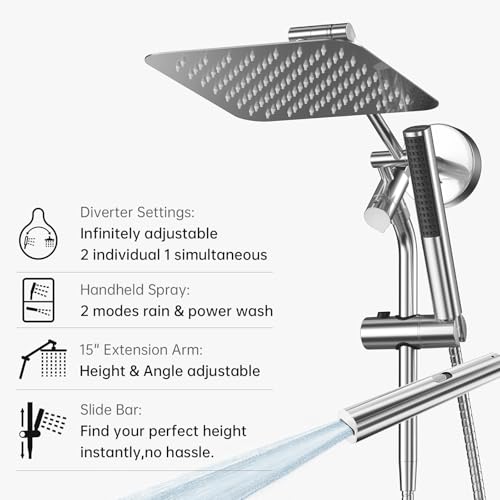 10" Luxurious Rain Shower Head with Handheld