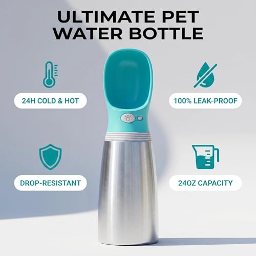 24oz Insulated Dog Water Bottle