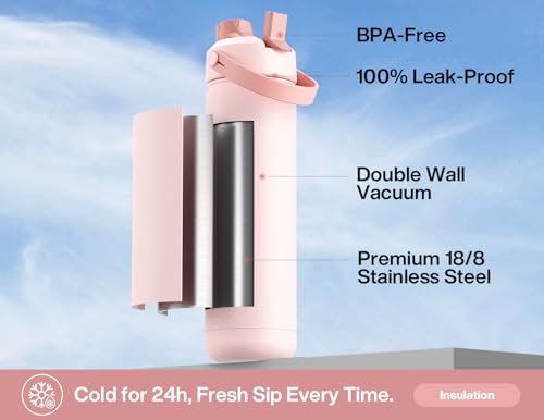 26 oz Insulated Water Bottle with 2