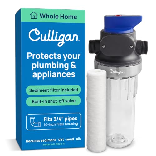 WH-S200-C Whole House Water Filter Housing – 3/4" Inlet/Outlet, Standard Duty, Sediment Filtration System, Clear Housing, Pressure Relief Valve, NSF Certified