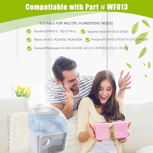 8 Pack WF813 Humidifier Filters Wick Replacement Compatible with ReliOn RCM (8 Count)