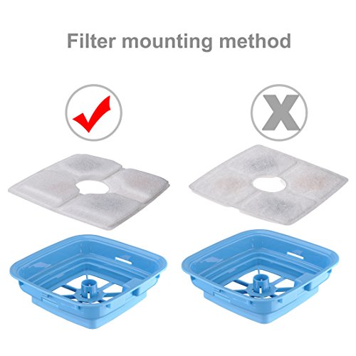 4 Packs Cat Fountain Filter Flower Pet Fountain Replacement Filters Activated Carbon Water Dispenser Filters (4 Count)