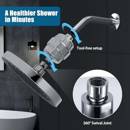 High Pressure Filtered Shower Head Combo with 15