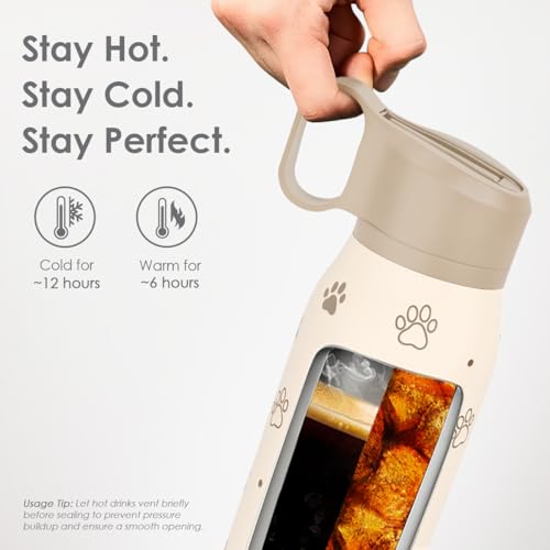 Dog Stainless Steel Water Bottle with Twist Lid 20oz