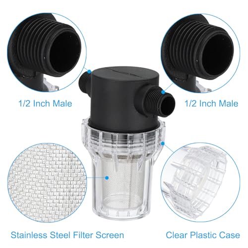 1/2" Male in-Line Strainer Water Pump Filter with 40 Mesh