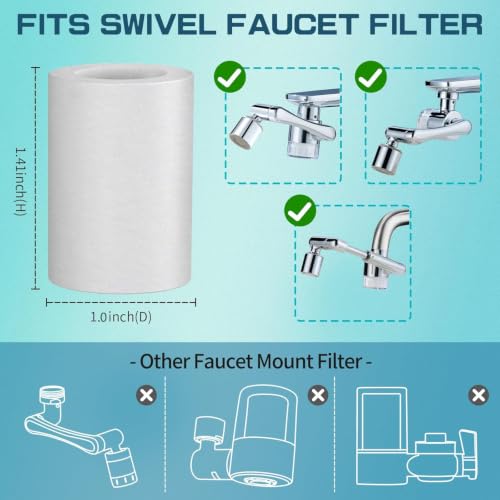 8pcs White Filter Element Replacement for CECEFIN Filtered Faucet Extender (8 Count)