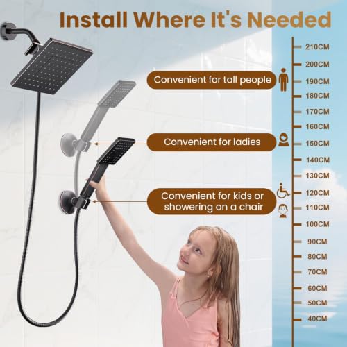 Rain Shower Head with Handheld Spray