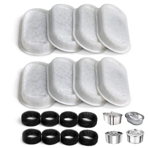 Cat Water Fountain Filter Compatible with Stainless Steel Dispenser (8 Count)