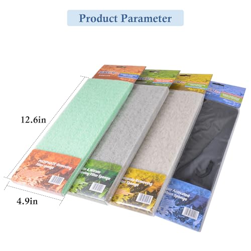 4 Pack Mixed Aquarium Sponge Filter Pad (4 Count)