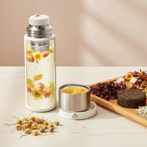 16 oz Stainless Steel Tea Infuser Bottle with Lid double as Tea Cup