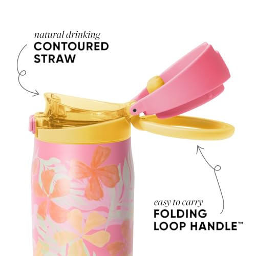 Water Bottle with Straw & Handle