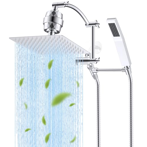 All Metal 10'' Filtered Rainfall Shower Head with Handheld Combo