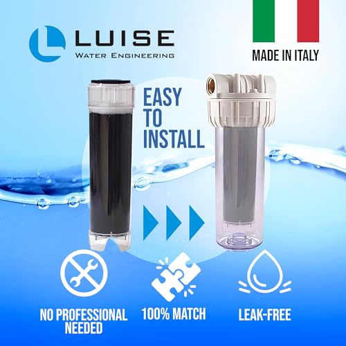 10" X 2.5" Italian Make Replacement Activated Carbon Cartridge for Dechlorination and Filtration of Water