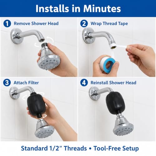 Vitamin C Shower Filter for Hard Water