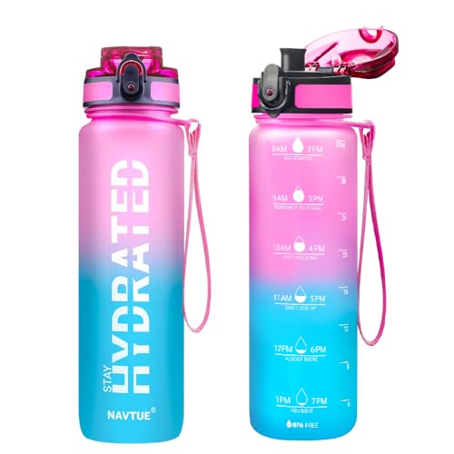 Water Bottle 32 oz Motivational Time Marker Tritan Bottle