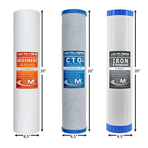 Whole House Water Filter Replacement Filter Cartridge Set for Iron Reduction