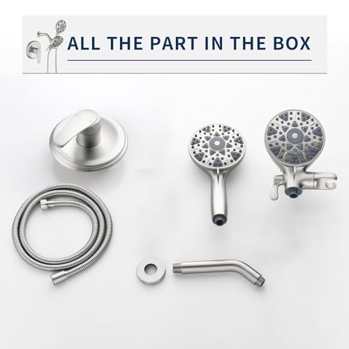 Shower Faucet Set Complete Shower Kit Dual Shower Head and Handheld 2 in 1 Combo Set Shower System Shower Trim Kit Combo Set Shower Fixtures