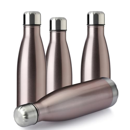 17oz Sport Water Bottle 4 Pack Vacuum Insulated Stainless Steel Leak