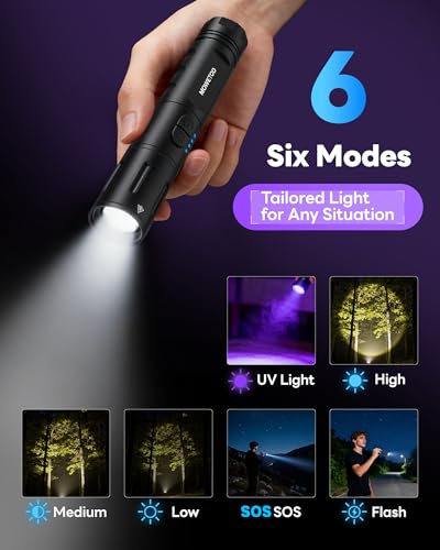 2 Pack UV Flashlight 395nm Rechargeable (2 Count)