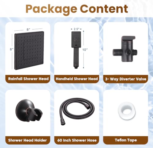 Rain Shower Head with Handheld Spray