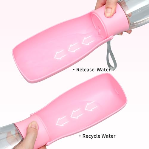 Portable Dog Water Bottle 19oz Pink