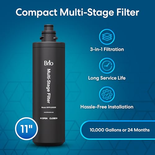 11" 3 Stage Single Housing Replacement Filter for Under Sink Water Filtration System Models