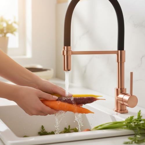 Copper Kitchen Faucet with Pull Down Sprayer