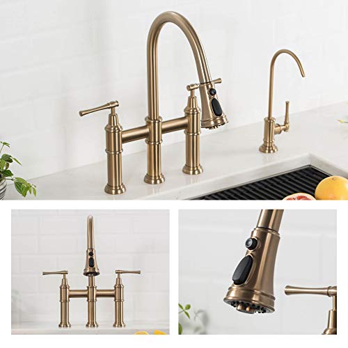 Allyn Transitional Bridge Kitchen Faucet with Pull
