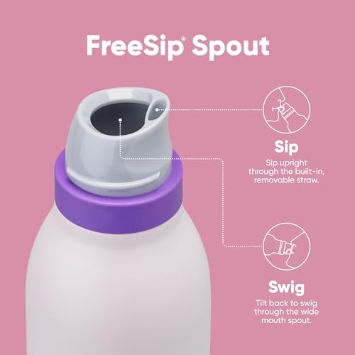 FreeSip Twist Stainless Steel Water Bottle 18 oz Dreamy Field