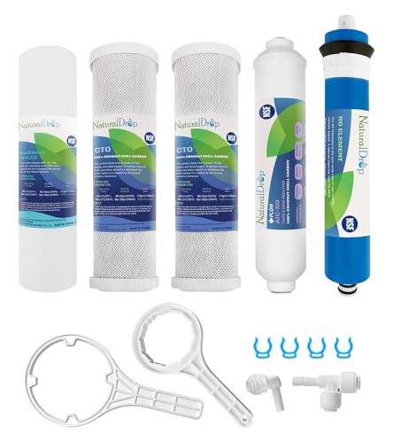 NSF Certified 5 Stage Reverse Osmosis RO Water Filters Replacement Set (5 Count)