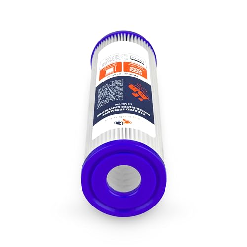20 Micron Pleated Sediment Filter Cartridge 10" x 2.5" Whole House Water Filter Replacement Compatible with WFPFC3002