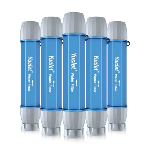 5 Pack Personal Water Filter Straw for Drinking Survival (5 Count)