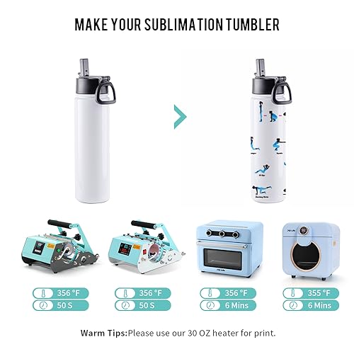 4 Pack Sublimation Blanks Tumblers Sports Water Bottles 22 OZ (4 Count)