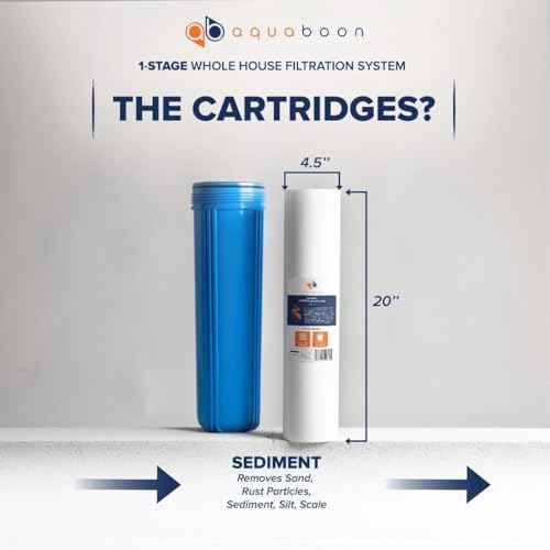 Whole House Water Filter System for Well Water with 5 Micron 20x4.5 Purification Reducing Sediment Cartrige