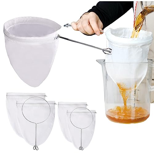 4 PCS Extra Fine Mesh Strainer Bags with Handle
