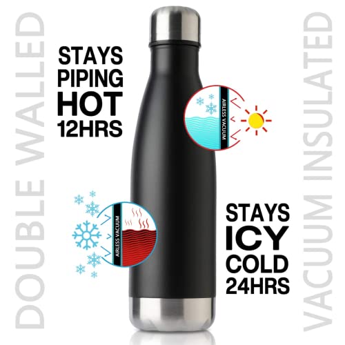 17oz Sport Water Bottle 8 Pack Vacuum Insulated Stainless Steel Leak