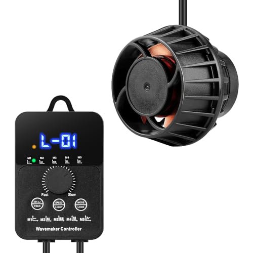 2100GPH Aquarium Wave Maker with Controller Mini DC 24V 12W Powerhead with Magnetic Mounting