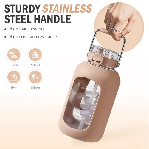 100 oz Glass Water Bottle with Straw
