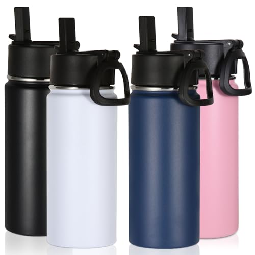 16 OZ Kids Water Bottle Bulk 4 Pack (4 Count)